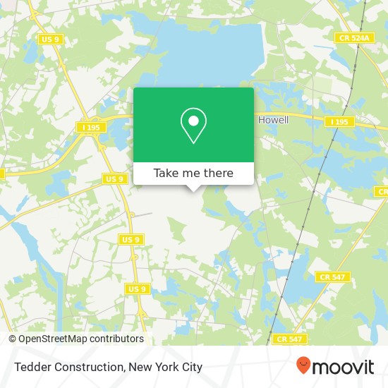 Tedder Construction map