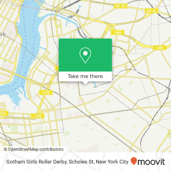 Gotham Girls Roller Derby, Scholes St map