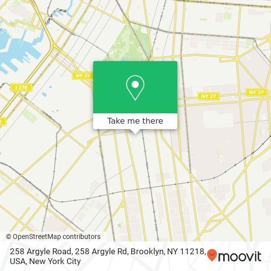 258 Argyle Road, 258 Argyle Rd, Brooklyn, NY 11218, USA map