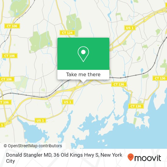 Mapa de Donald Stangler MD, 36 Old Kings Hwy S