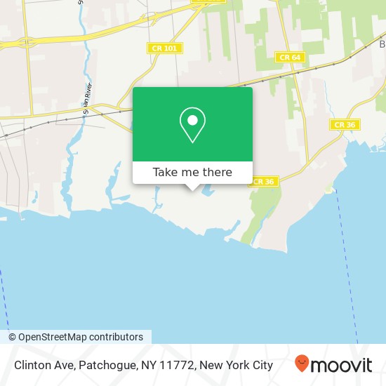 Mapa de Clinton Ave, Patchogue, NY 11772