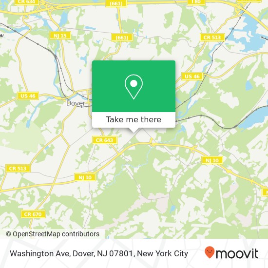 Mapa de Washington Ave, Dover, NJ 07801