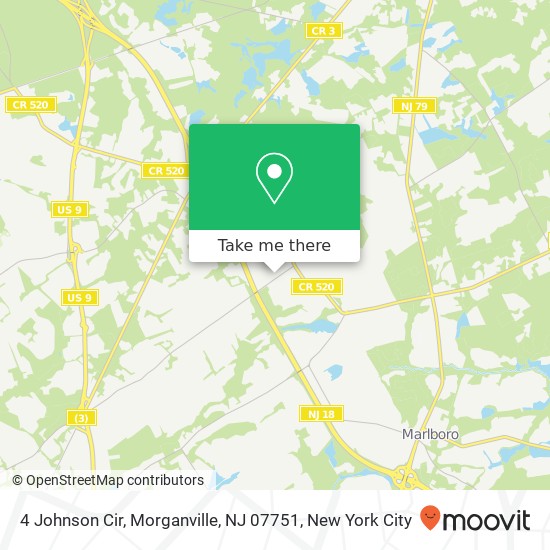 Mapa de 4 Johnson Cir, Morganville, NJ 07751