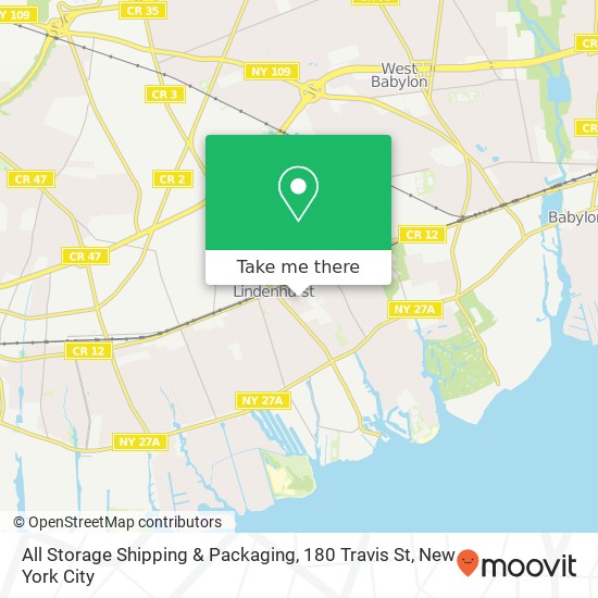 Mapa de All Storage Shipping & Packaging, 180 Travis St