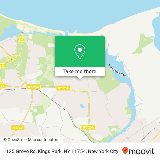 Mapa de 125 Grove Rd, Kings Park, NY 11754