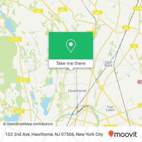 Mapa de 103 2nd Ave, Hawthorne, NJ 07506