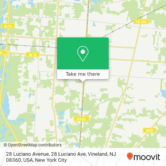 Mapa de 28 Luciano Avenue, 28 Luciano Ave, Vineland, NJ 08360, USA