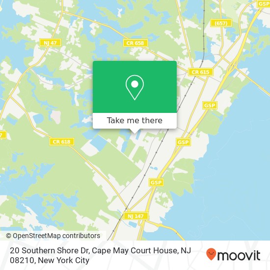 20 Southern Shore Dr, Cape May Court House, NJ 08210 map