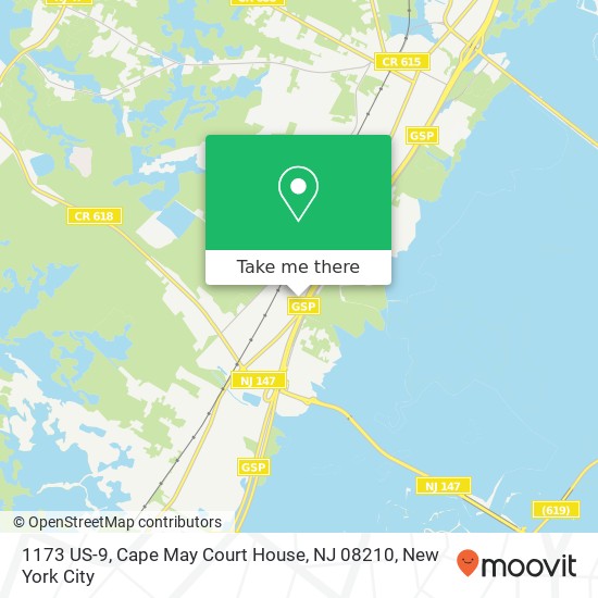 Mapa de 1173 US-9, Cape May Court House, NJ 08210