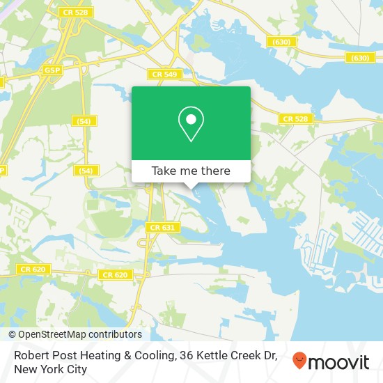 Mapa de Robert Post Heating & Cooling, 36 Kettle Creek Dr