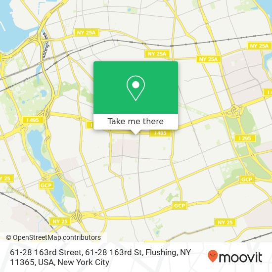 Mapa de 61-28 163rd Street, 61-28 163rd St, Flushing, NY 11365, USA