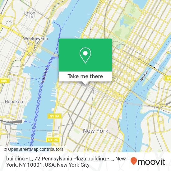 Mapa de building  •  L, 72 Pennsylvania Plaza building  •  L, New York, NY 10001, USA
