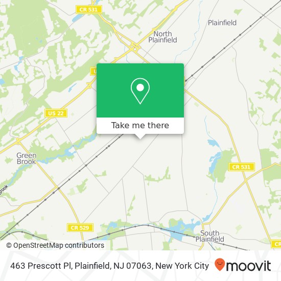 Mapa de 463 Prescott Pl, Plainfield, NJ 07063