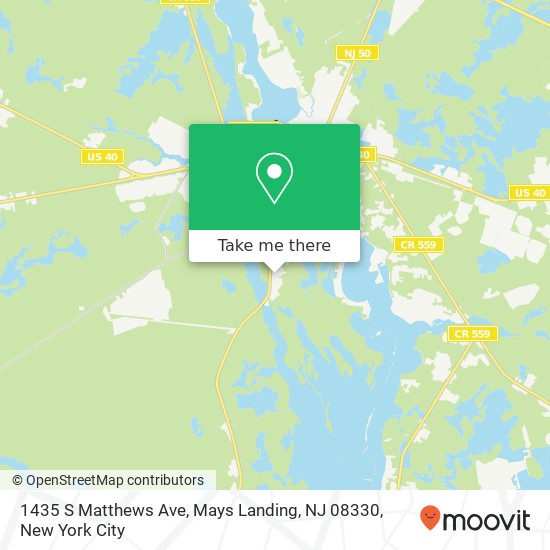 Mapa de 1435 S Matthews Ave, Mays Landing, NJ 08330