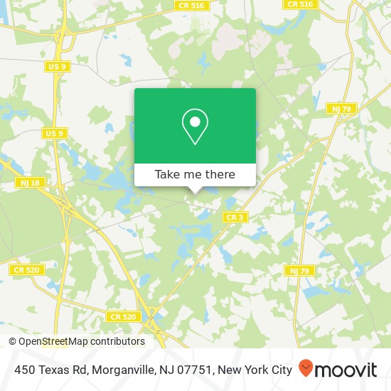 Mapa de 450 Texas Rd, Morganville, NJ 07751