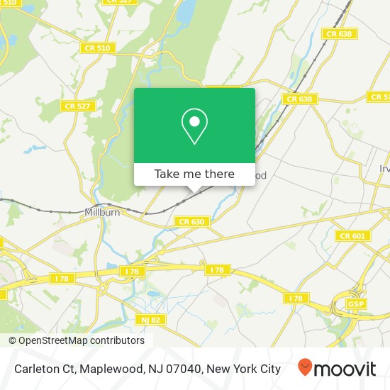 Mapa de Carleton Ct, Maplewood, NJ 07040