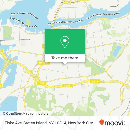 Mapa de Fiske Ave, Staten Island, NY 10314