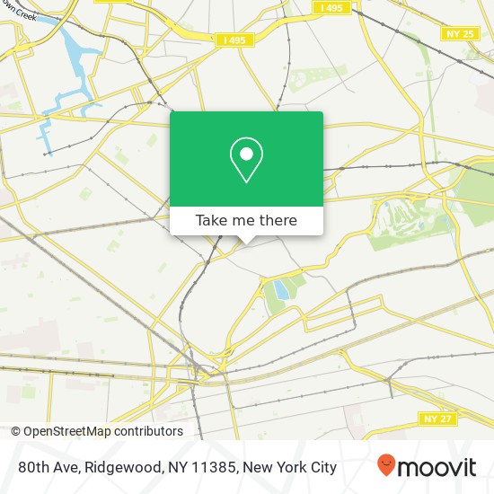 Mapa de 80th Ave, Ridgewood, NY 11385