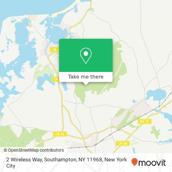 Mapa de 2 Wireless Way, Southampton, NY 11968