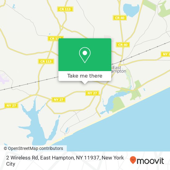 Mapa de 2 Wireless Rd, East Hampton, NY 11937