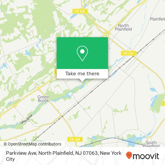 Mapa de Parkview Ave, North Plainfield, NJ 07063