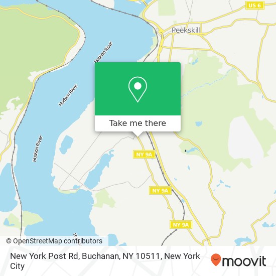 Mapa de New York Post Rd, Buchanan, NY 10511