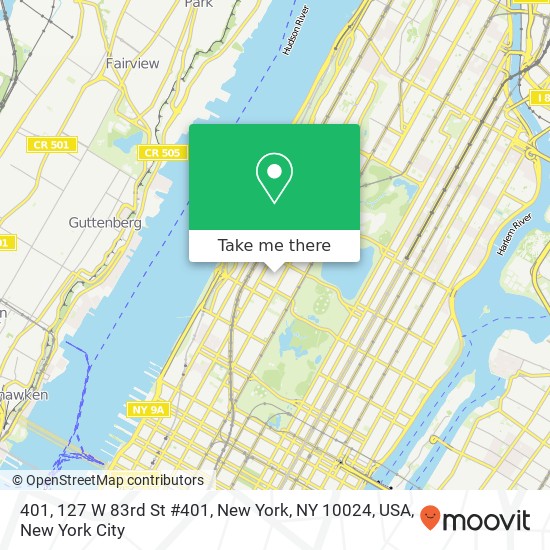 Mapa de 401, 127 W 83rd St #401, New York, NY 10024, USA