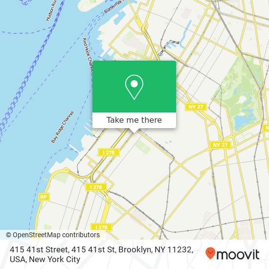 Mapa de 415 41st Street, 415 41st St, Brooklyn, NY 11232, USA
