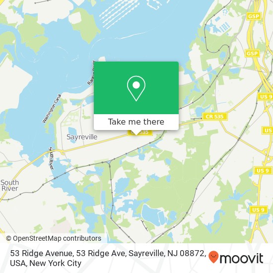 53 Ridge Avenue, 53 Ridge Ave, Sayreville, NJ 08872, USA map