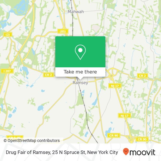 Mapa de Drug Fair of Ramsey, 25 N Spruce St
