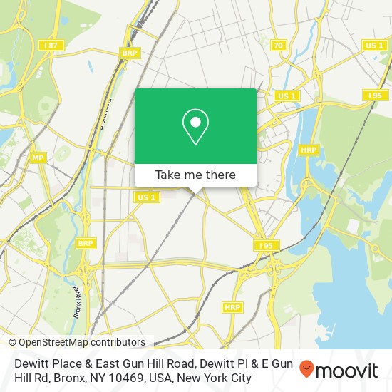 Mapa de Dewitt Place & East Gun Hill Road, Dewitt Pl & E Gun Hill Rd, Bronx, NY 10469, USA