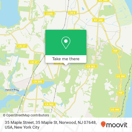 Mapa de 35 Maple Street, 35 Maple St, Norwood, NJ 07648, USA