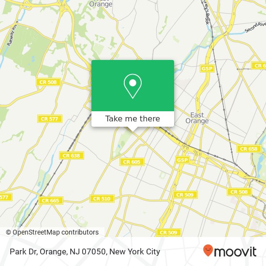 Mapa de Park Dr, Orange, NJ 07050