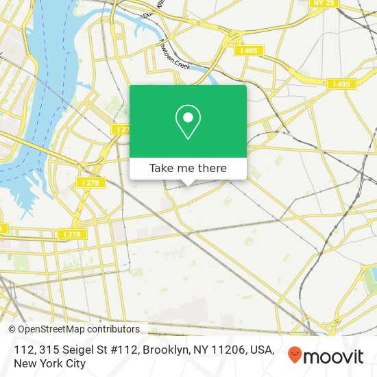 Mapa de 112, 315 Seigel St #112, Brooklyn, NY 11206, USA