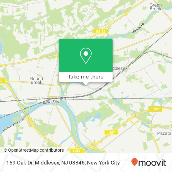Mapa de 169 Oak Dr, Middlesex, NJ 08846
