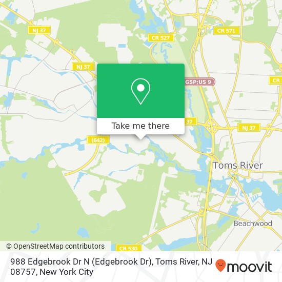 988 Edgebrook Dr N (Edgebrook Dr), Toms River, NJ 08757 map