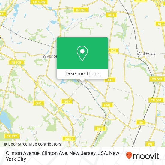 Mapa de Clinton Avenue, Clinton Ave, New Jersey, USA