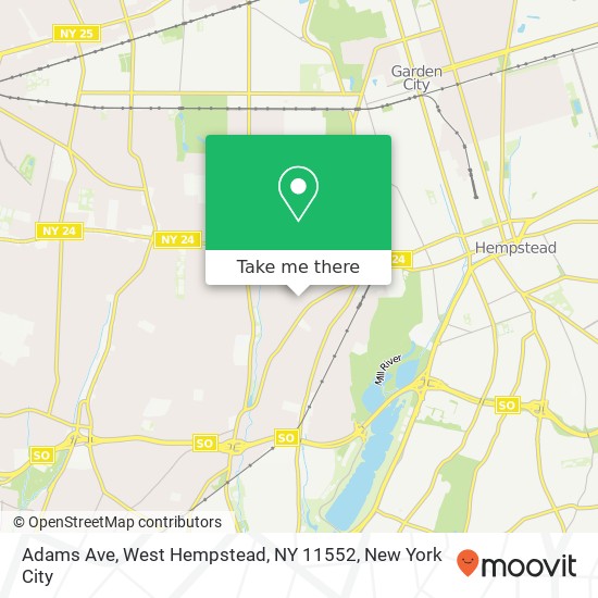 Mapa de Adams Ave, West Hempstead, NY 11552