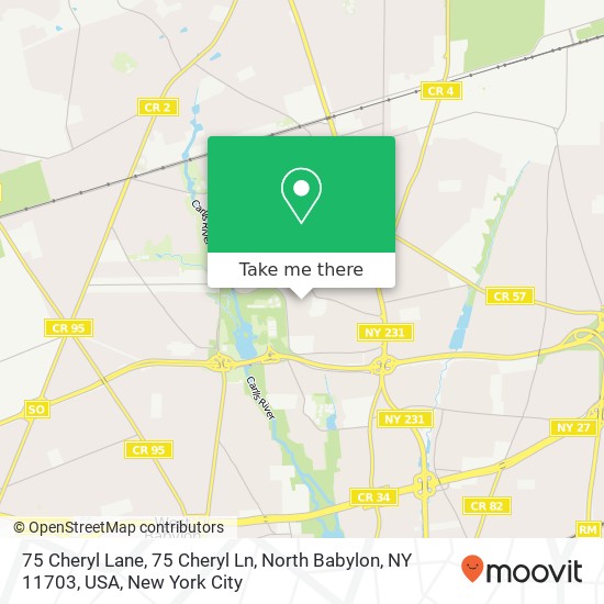 Mapa de 75 Cheryl Lane, 75 Cheryl Ln, North Babylon, NY 11703, USA