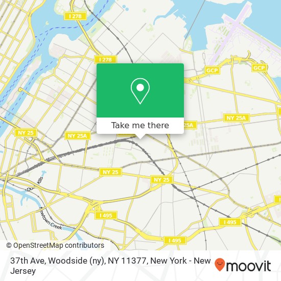 37th Ave, Woodside (ny), NY 11377 map