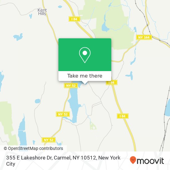Mapa de 355 E Lakeshore Dr, Carmel, NY 10512