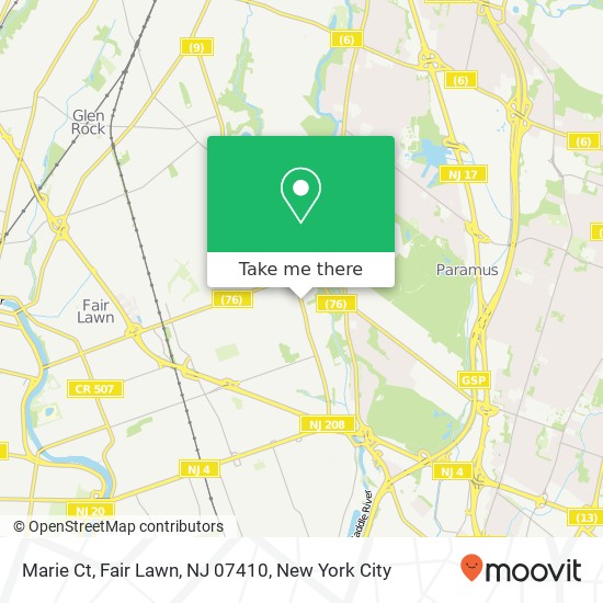 Mapa de Marie Ct, Fair Lawn, NJ 07410