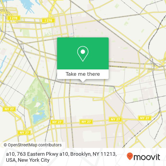 a10, 763 Eastern Pkwy a10, Brooklyn, NY 11213, USA map