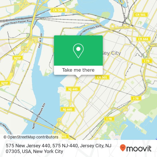 Mapa de 575 New Jersey 440, 575 NJ-440, Jersey City, NJ 07305, USA