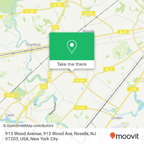 913 Wood Avenue, 913 Wood Ave, Roselle, NJ 07203, USA map