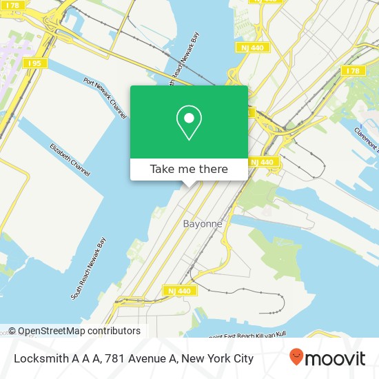 Mapa de Locksmith A A A, 781 Avenue A