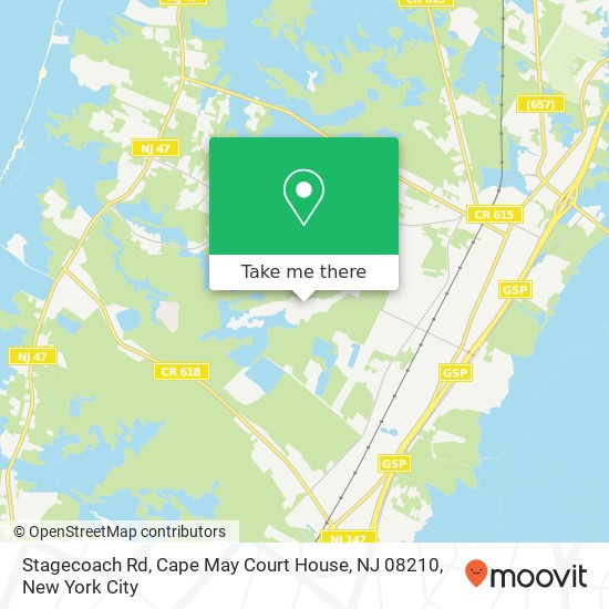 Mapa de Stagecoach Rd, Cape May Court House, NJ 08210