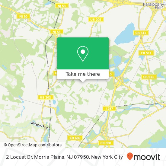 Mapa de 2 Locust Dr, Morris Plains, NJ 07950