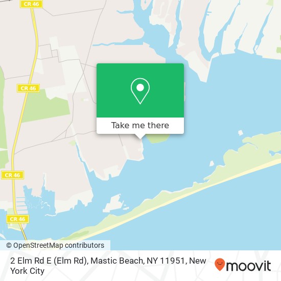 Mapa de 2 Elm Rd E (Elm Rd), Mastic Beach, NY 11951