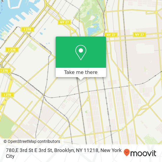 Mapa de 780,E 3rd St E 3rd St, Brooklyn, NY 11218